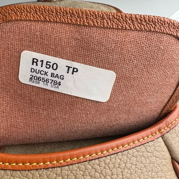 Vintage Dooney and Bourke Awl Taupe Leather Big Duck Crossbody Bag - Picture 16 of 16